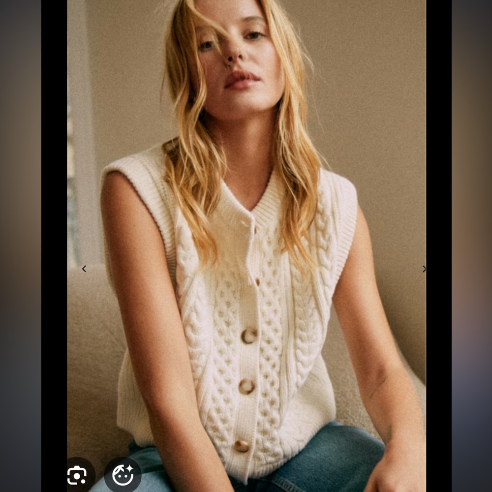 Sezane Roxane Cardigan in Ecru